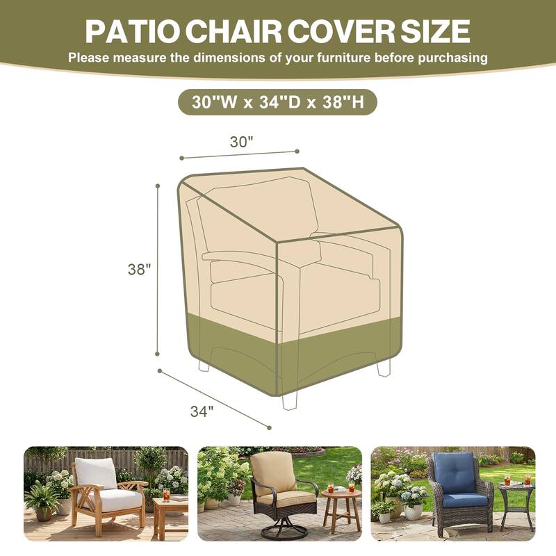 Aoodor Heavy Duty Patio Chair Cove with Air Vents for Deep Seat/ Rocking Chair/ Outdoor Swivel