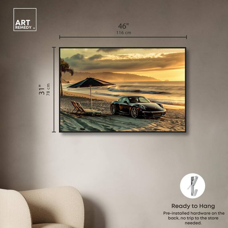 Lovely Sunset Beach Drive Canvas by Art Remedy