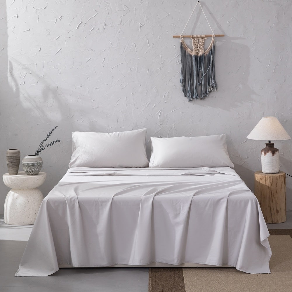 WHOLINENS Cotton Sateen Hotel Collection 400 TC Sheet Set, 17" Pocket