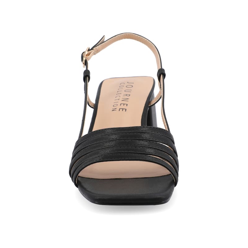 Journee Women's Shayana Medium and Wide Width Dress Sandals - Medium - Black - 7