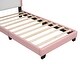 preview thumbnail 38 of 38, Full size Upholestered Princess Bed ,Full Size Platform Bed with Headboard and Footboard,White+Pink