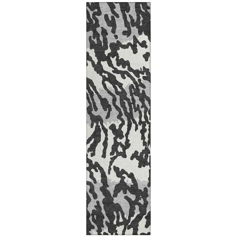 Machine Washable Indoor/ Outdoor Chantille Abstract Animal Print Rug