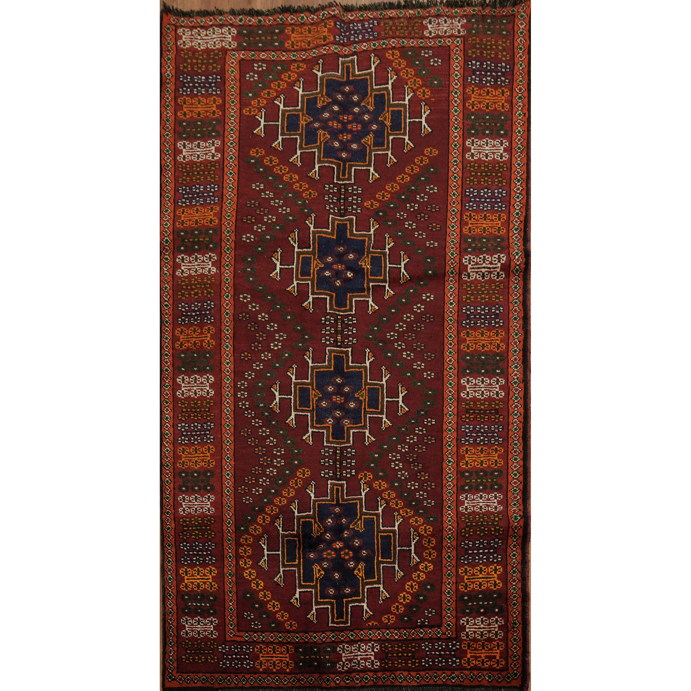 Hand Knotted Oriental 100% Wool Carpet Traditional Tribal Red Lori Runner Rug - 6' 8'' X 3' 7''