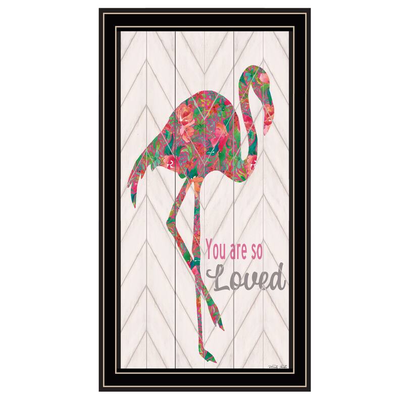 TrendyDecor4U "You are so loved- Flamingo" Framed Print Wall Art - Multi