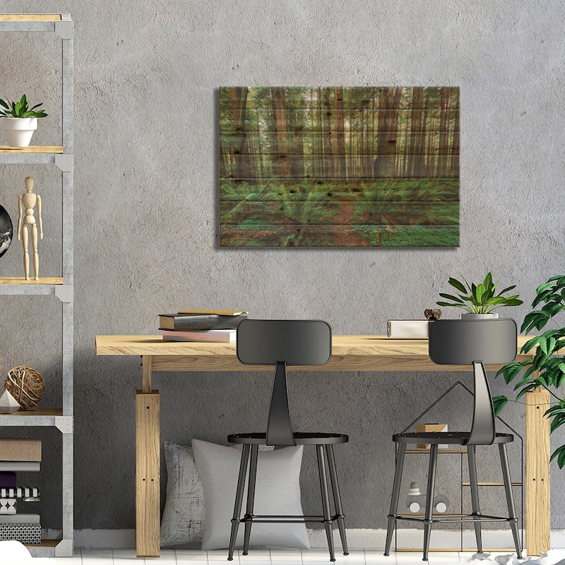 Avenue Of Giants And Giant Redwood Forest Along Route 101, California, USA Print On Wood by Panoramic Images - Multi-Color
