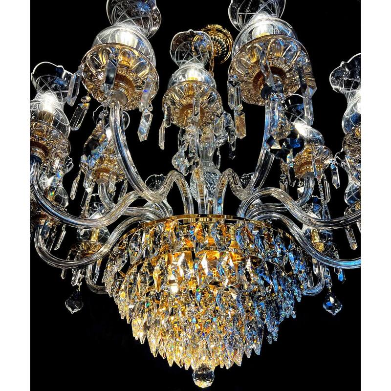 Vintage Crystal Chandelier Gold Pendant Chandelier 19 Lights