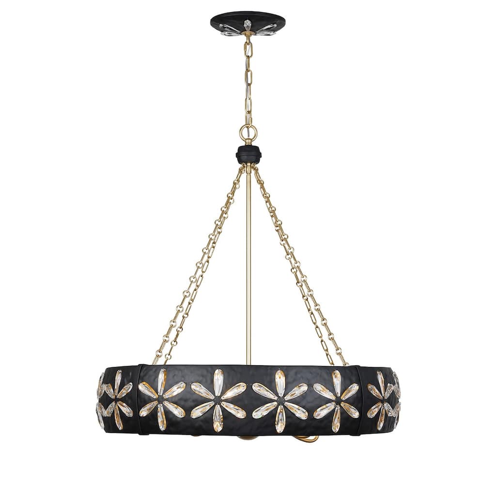 Venice 6-Light Chandelier in Metropolis Black and Gold by Breegan Jane