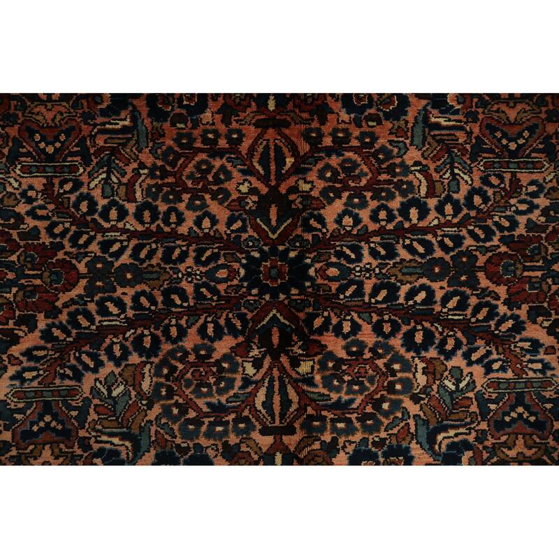 Hand Knotted Oriental 100% Wool Carpet Traditional Floral Oranges & Rust Lilian Area Rug - 11' 3'' X 8' 5''