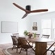 preview thumbnail 2 of 157, YUHAO SylvanAir Modern 52 in. Flush Mount Outdoor/Indoor Ceiling Fan with 3 Solid Wood Blades and DC Reversible Motor