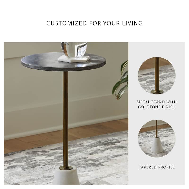 Signature Design by Ashley Caramont Black/White Accent Table - 12"W x 12"D x 24"H