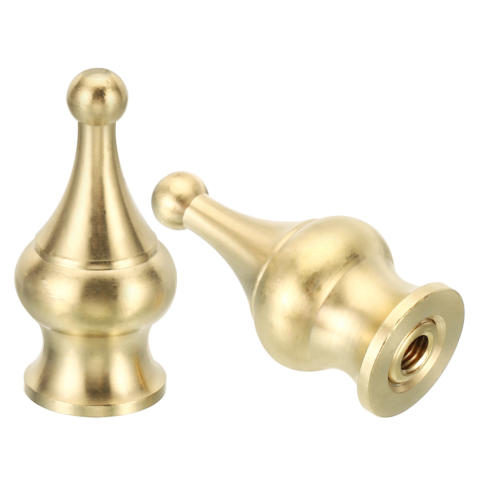 2set 1.8 Tall Brass Lamp Finials Lamp Shade Decoration Screw Cap Knob Brass Tone Bed Bath Beyond 38007567