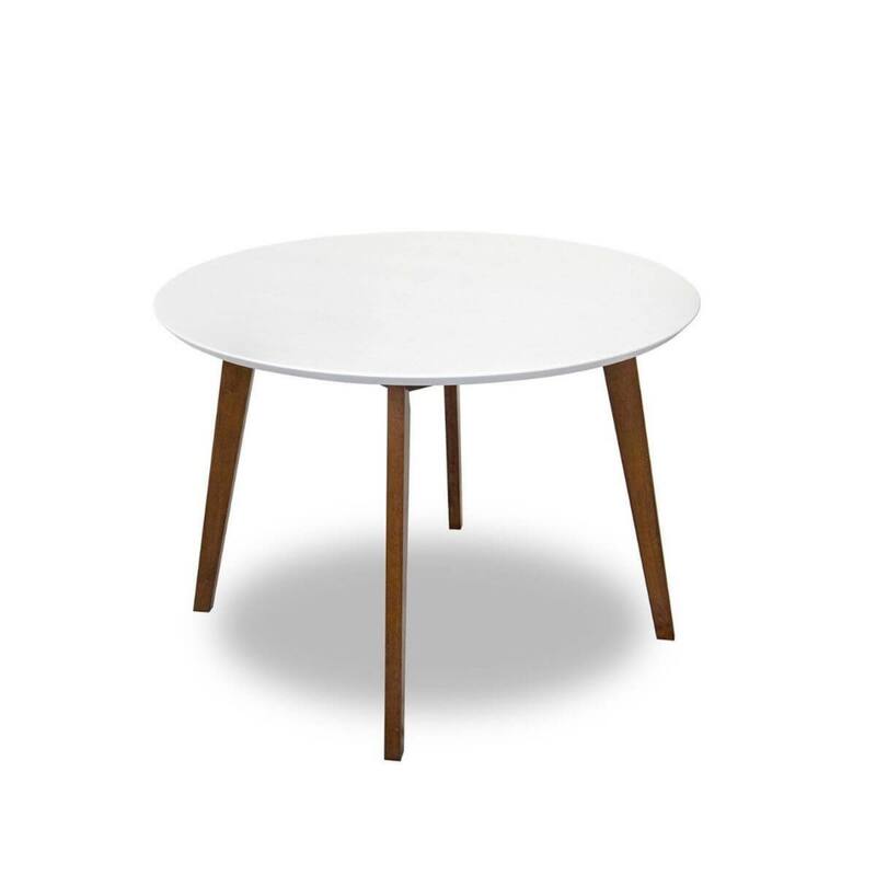 GDFStudio - Paloma Mid-Century Modern Round Solid Wood Dining Table for Kitchen, Dining Room, Dinette, Breakfast