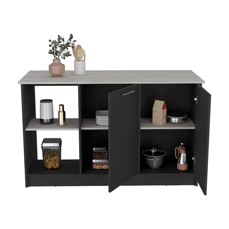 Kitchen Island for Dining Room,Two open storage shelves, Kitchen