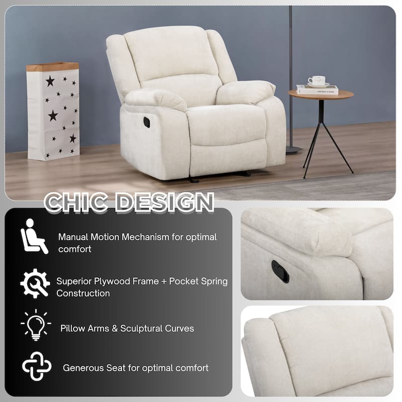 Roundhill Furniture Blitz Transitional Manual Recliner