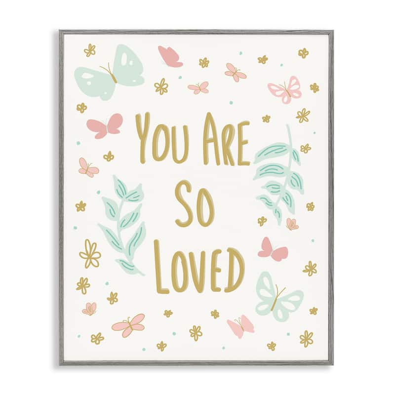 Stupell So Loved Uplifting Flowers Framed Giclee Art Design By Sweet Melody Designs - 16 x 20 - Grey