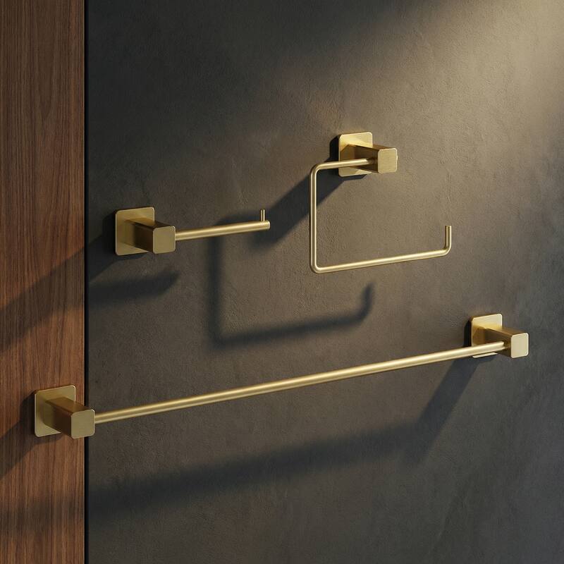 VIGO Meridian 3-Piece Bathroom Hardware Accessory Set with 24 in. Towel Bar, Toilet Paper Holder, Hand Towel Holder