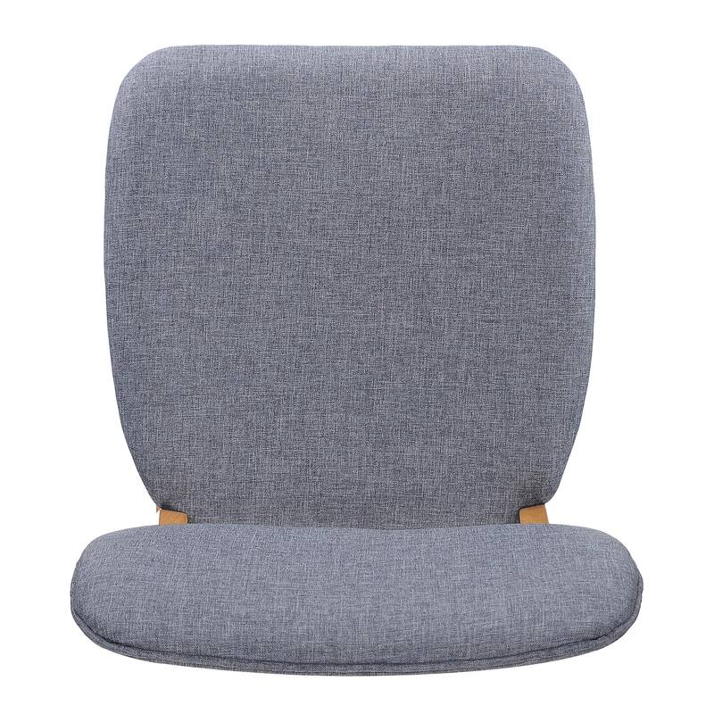 Cota Side Chair Set of 2, Gray Padded Back and Seat, Natural Brown