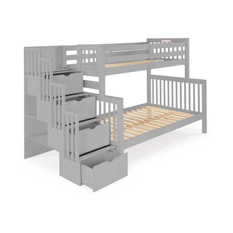 Taylor & Olive Trillium Twin over Full Stairway Bunk Bed