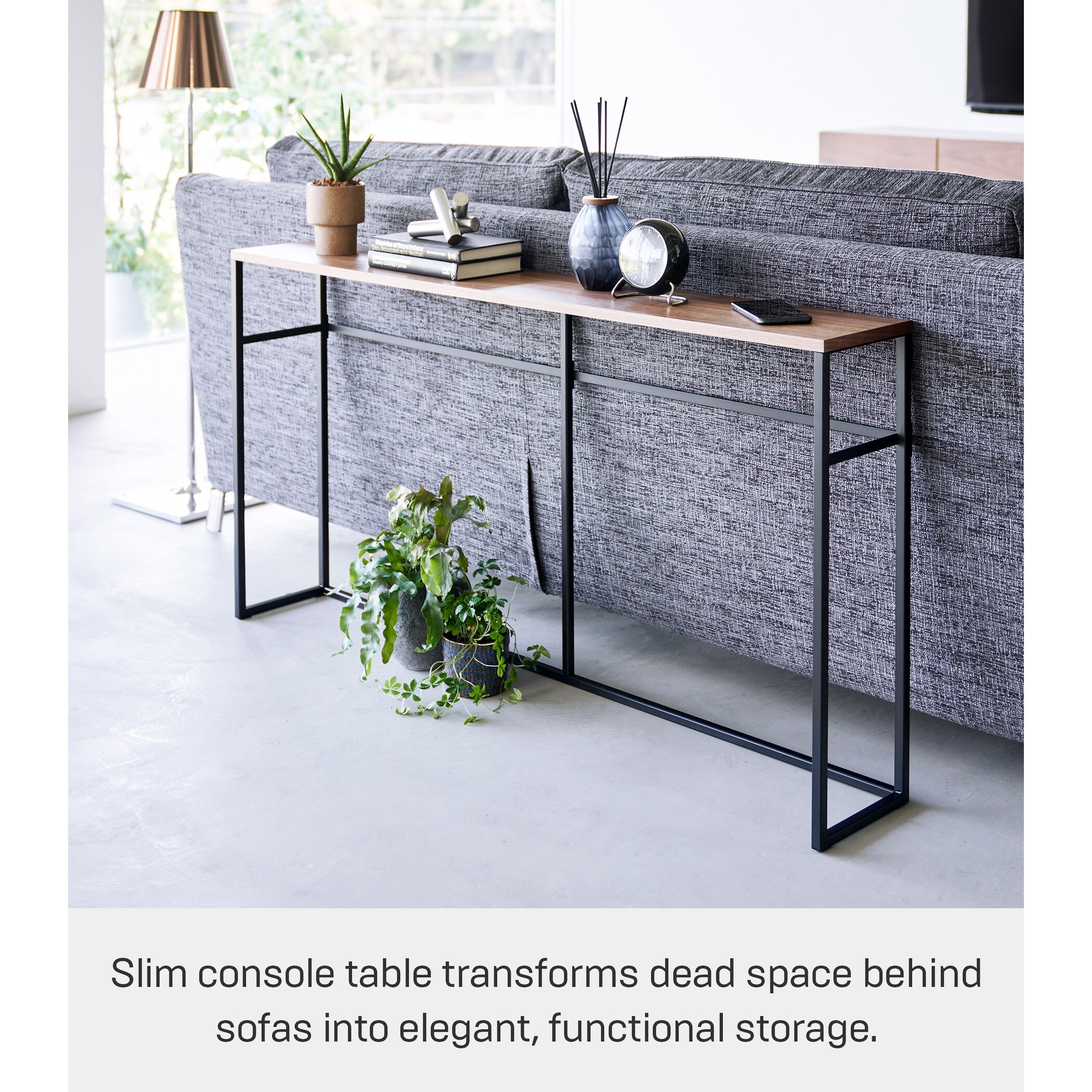 Yamazaki Home Long Console Table - Two Styles, Steel, Open, Holds