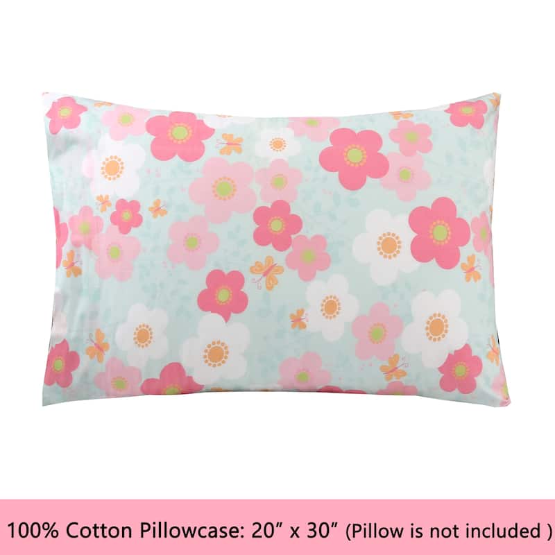3-Piece Cotton Toddler Sheet Set for Kids Boys & Girls (Animals, Fish, Sports, Floral)