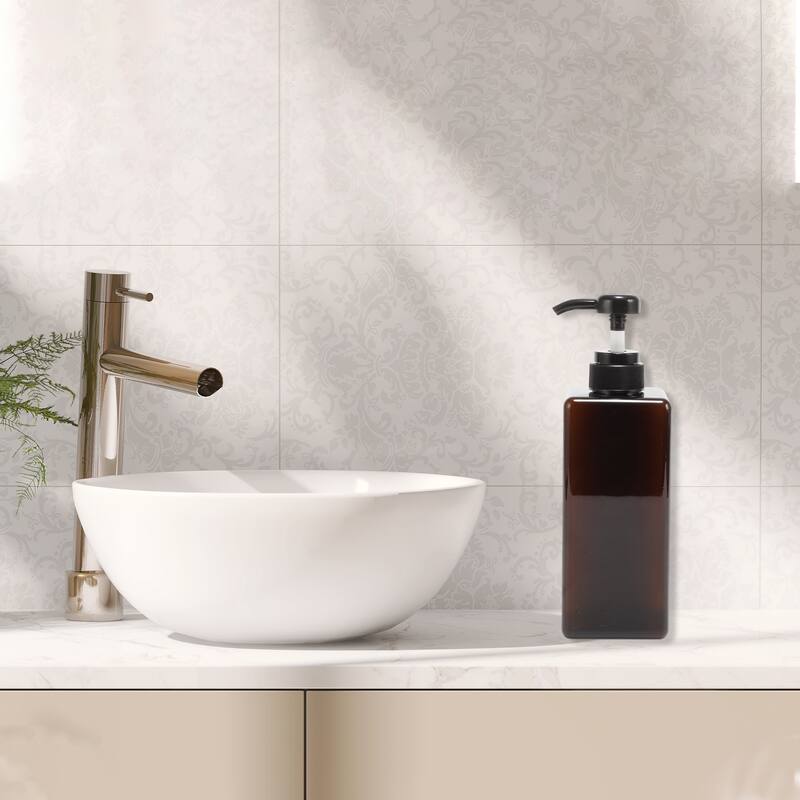 Square Simple Soap Pump Dispenser for Bathroom Laundry Rooms - Brown - 650ml