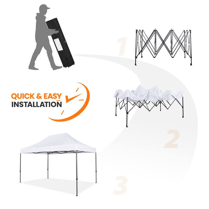 Yaheetech 10x15ft Pop Up Canopy Tent with Metal Frame for Outdoor