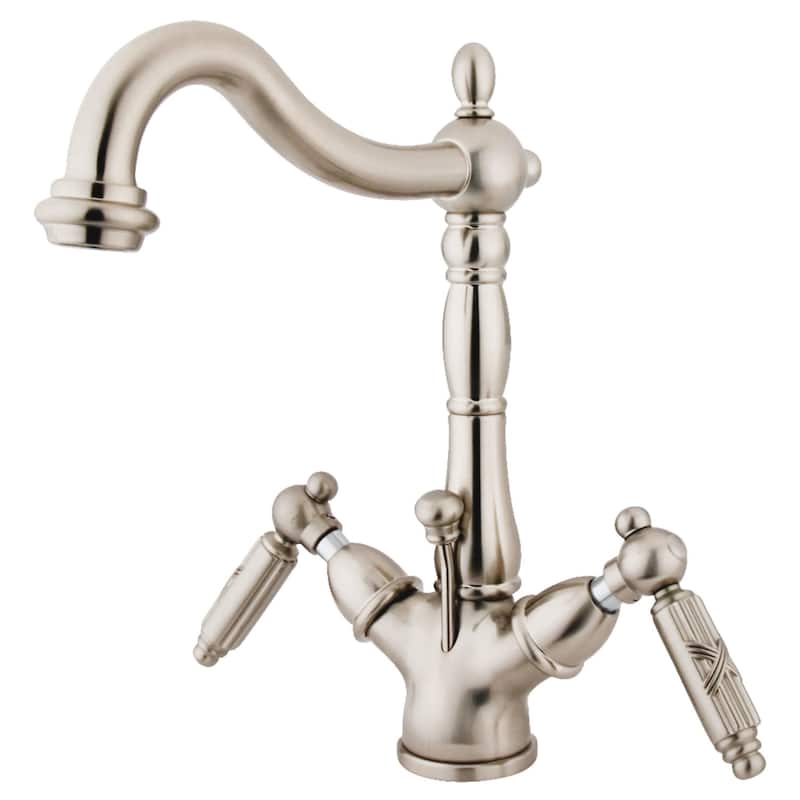 Kingston Brass Victorian 1.2 GPM Single Hole Deck Mounted Bathroom - Brushed Nickel