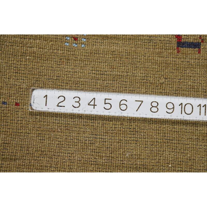 Hand Knotted Oriental 100% Wool Carpet Tribal Animal Pictorial Green Gabbeh Area Rug - 5' 11'' X 3' 11''