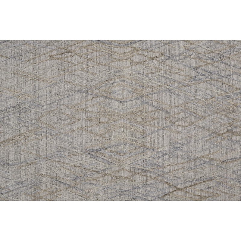 Huntley Abstract Diamond Accent Rug, High/Low, Silver Gray/Dusty Blue
