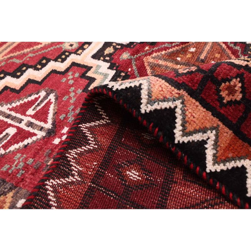 ECARPETGALLERY Hand-knotted Melis Vintage Burgundy Wool Rug - 4'7 x 6'0