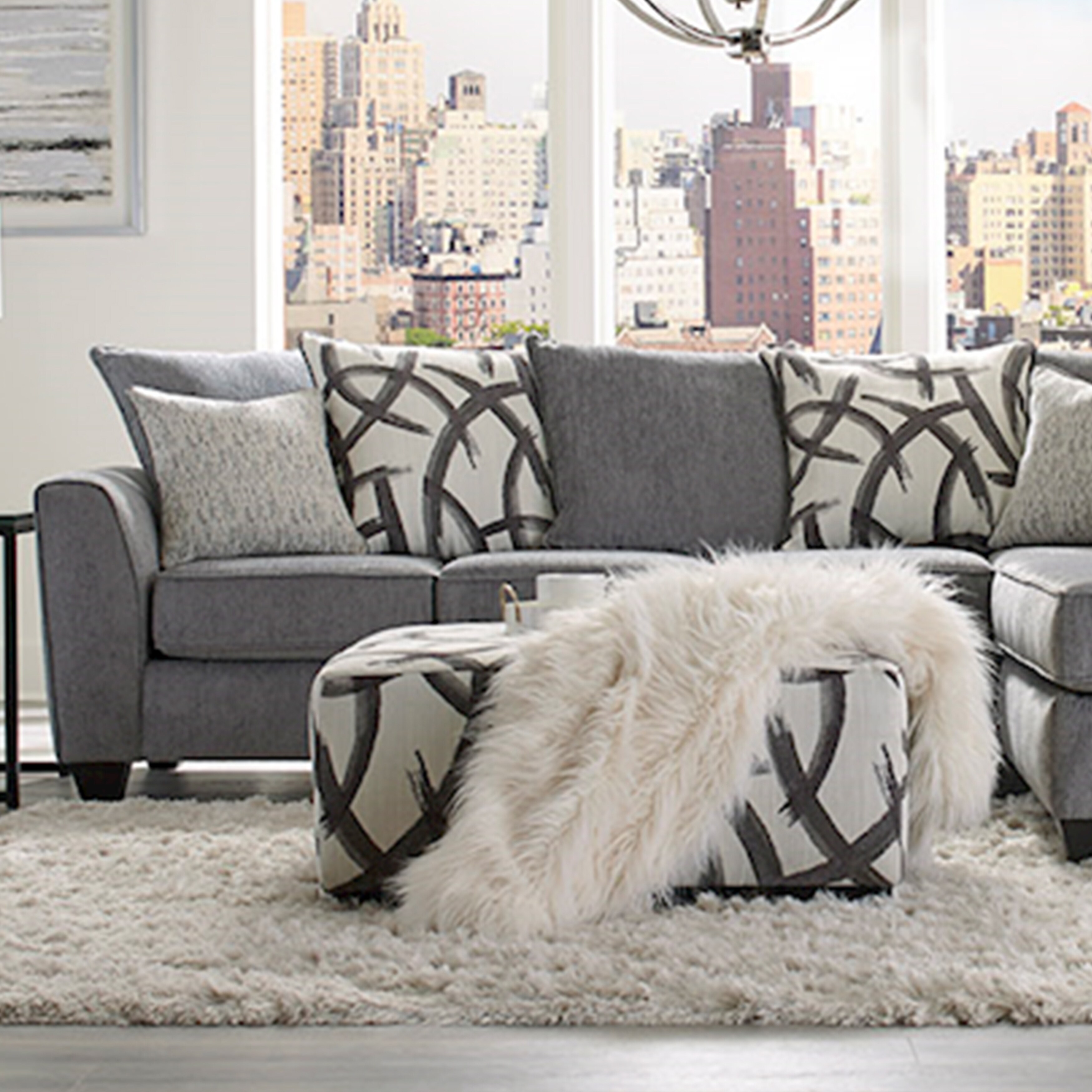 Lorell Quintessence Collection Upholstered Sofa - Gray