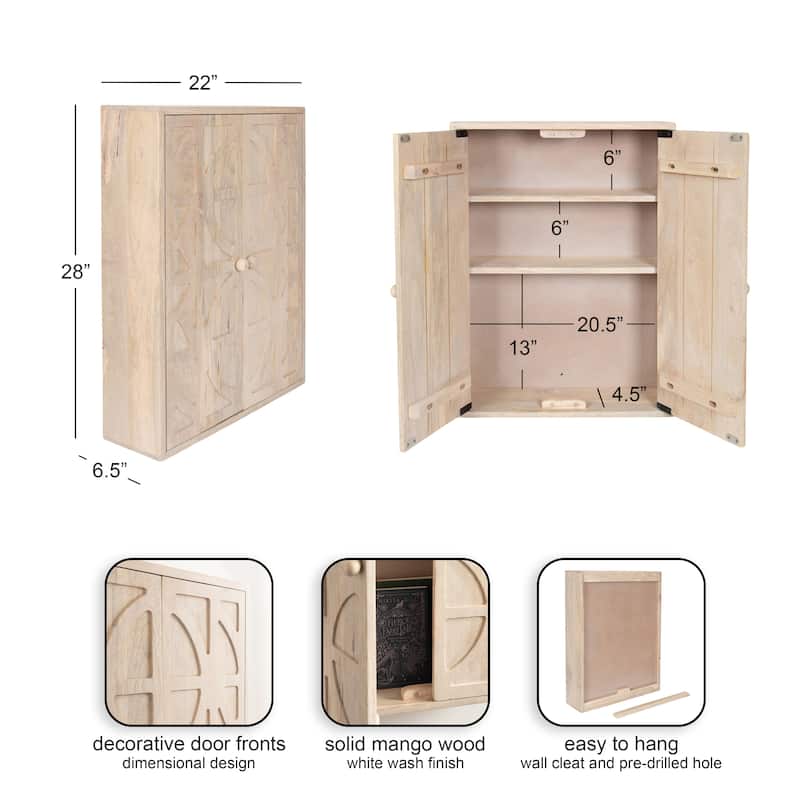 Kate and Laurel Galliene Wood Wall Cabinet