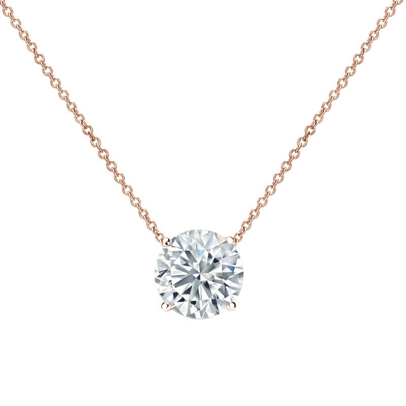Auriya 14-karat Gold 1.75ctw Round Solitaire Lab Grown Diamond Necklace 4-Prong (H-I VS) - 1.75
