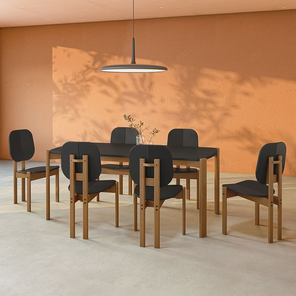 Manhattan Comfort Mid-Century Gales 70.87 Dining Table Set