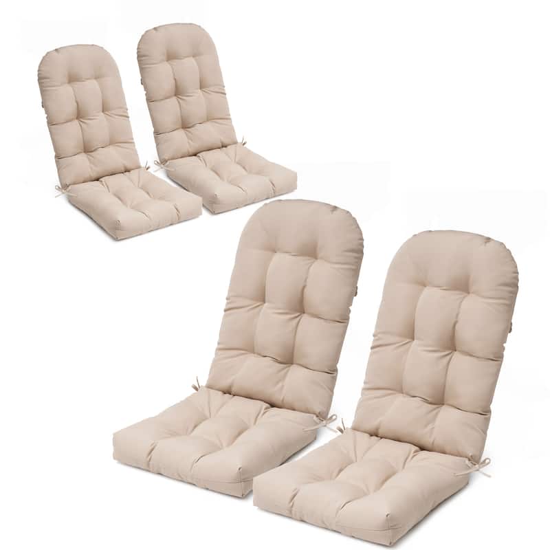 Outdoor Patio Adirondack Rocking Chair Cushions Thickened Chair Pad with Sunbrella - 4PC - Beige