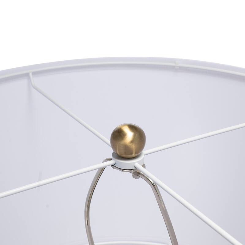 D16x26.5" White Marble Cube Table Lamp with Gold Base and Body (Lamp Shade Assembly Required)