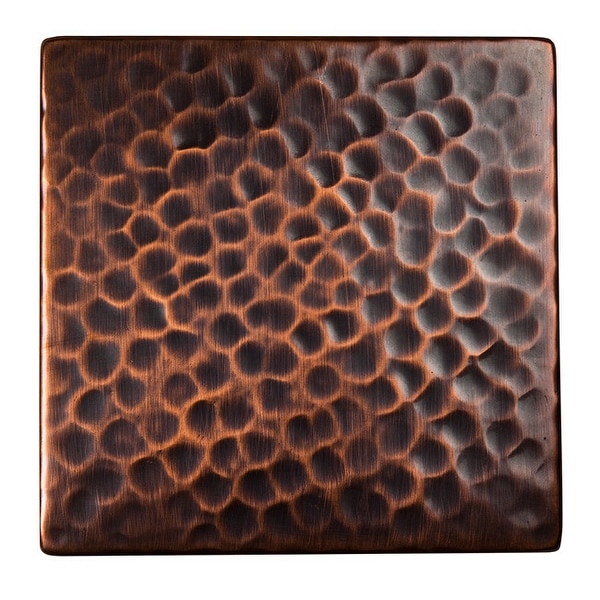 The Copper Factory CF144 4 x 4 x 1/4" Solid Hammered Copper 4"x4" Decorative Accent Tile