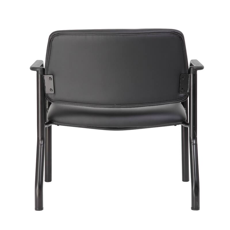 Theo XL Wide Guest Chair, 500 lbs, Black Antimicrobial Vinyl