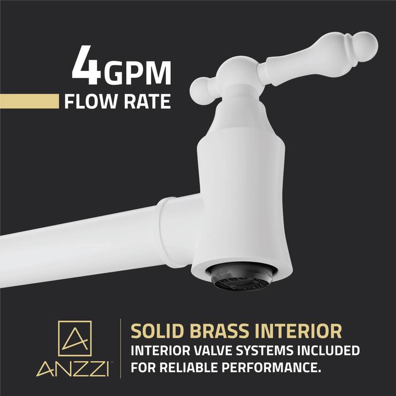 Marca 360-Degree 24" Wall Mounted Pot Filler with Dual Swivel in Matte White