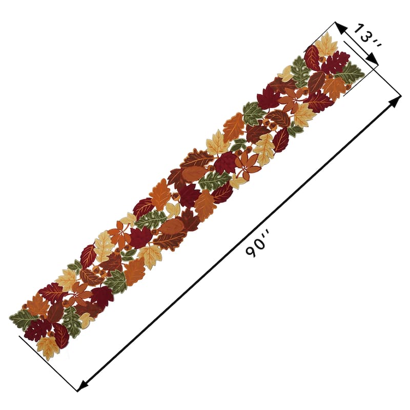 STP Goods Autumn Leaves Ornament Table Runner - 90X13"