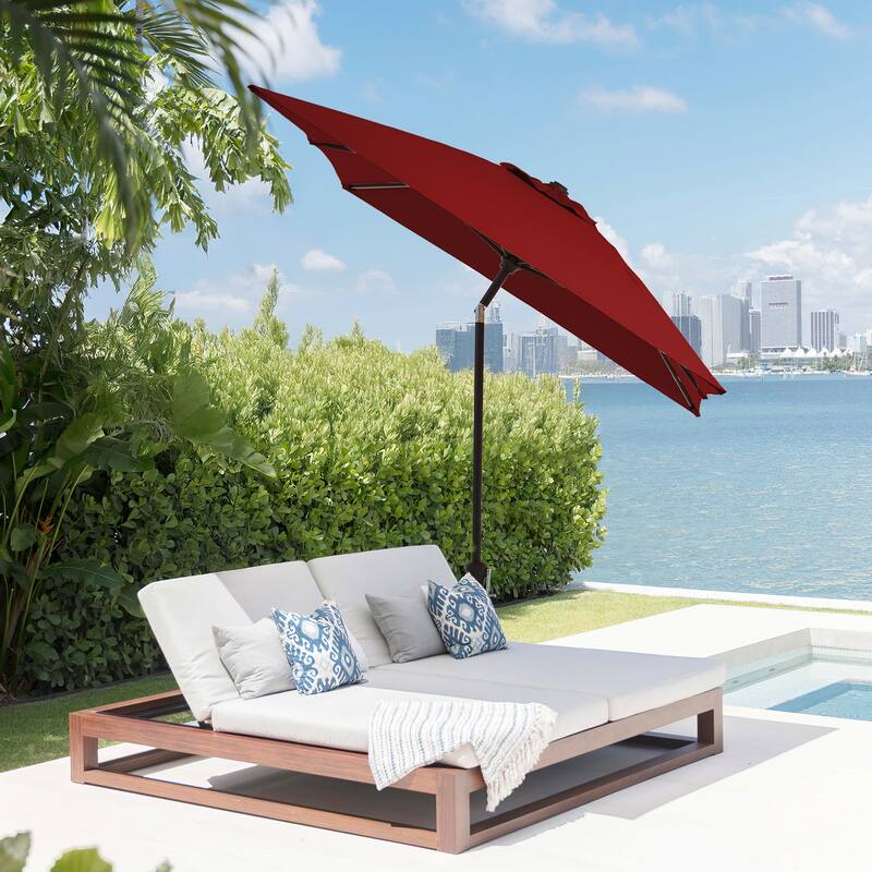 6.5*10ft Rectangular Patio Market Umbrella with Crank & Tilt, UV & Water-Resistant Canopy