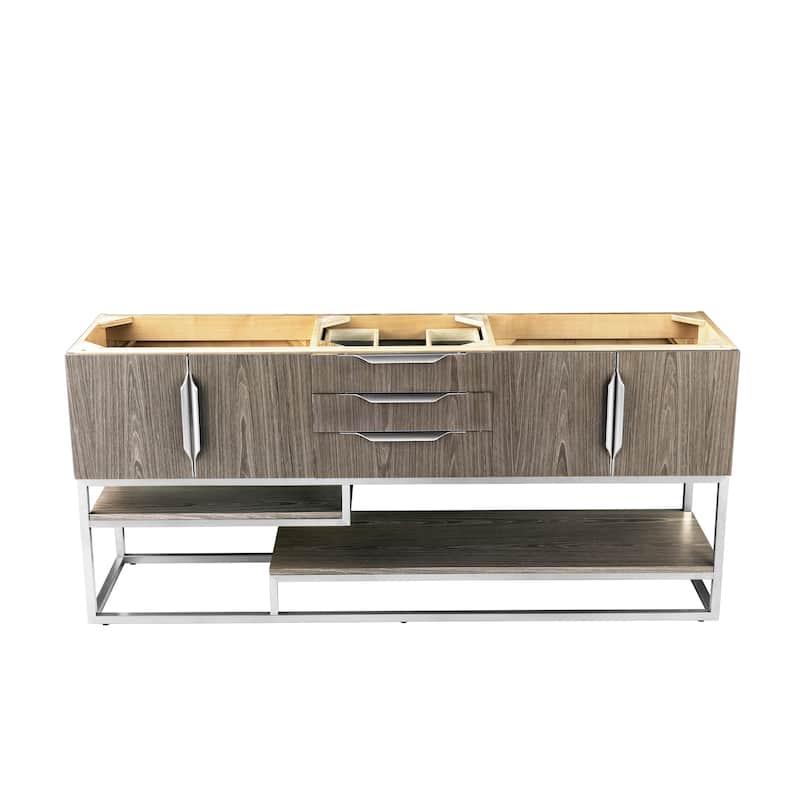 James Martin Vanities Columbia 72" Single Vanity, Ash Gray with Brushed Nickel Hardware