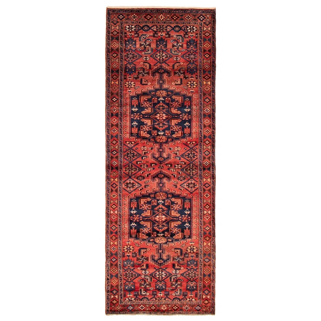 ECARPETGALLERY Hand-knotted Andelz Red Wool Rug - 3'7 x 10'2