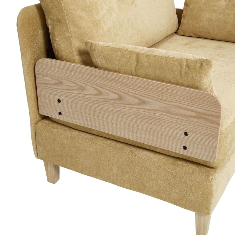 Chenille 3-in-1 Convertible Sofa Bed Chair with 3 Pillows and Storage Pockets