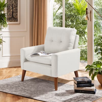 Homall Accent Chair Modern Fabric Upholstered Arm Chair Wood Legs Lounge Chair for Living Room