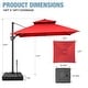 preview thumbnail 13 of 36, VredHom Double Top 10x10 FT Square Patio Cantilever Umbrella with Rod Wheel Base