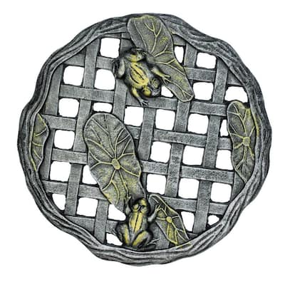 12" Aluminum Hand Cast Stepping Stone Frog