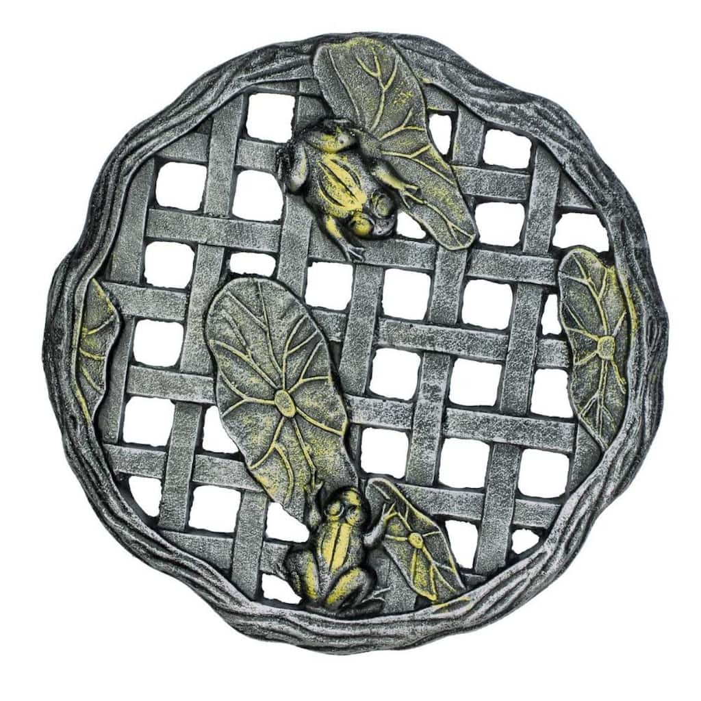 12" Aluminum Hand Cast Stepping Stone Frog