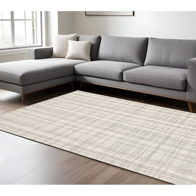 HomeRoots Plaid Transitional Rectangle Area Rug