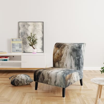 Designart "Segment Layers of Marbled Rock" Upholstered Fractals Accent Chair and Arm Chair